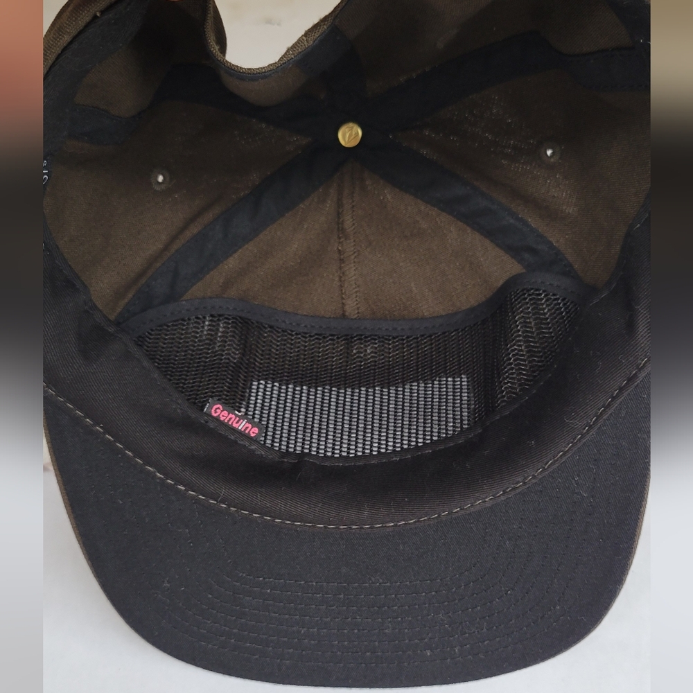 Volcom Stone Brown Trucker Hat Orange Patch Logo Snapback Cap OS Adjustable - Picture 5 of 8